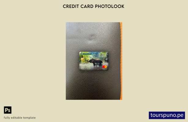 listo para imprimir plantilla frontal de aspecto fotográfico de mastercard de 55